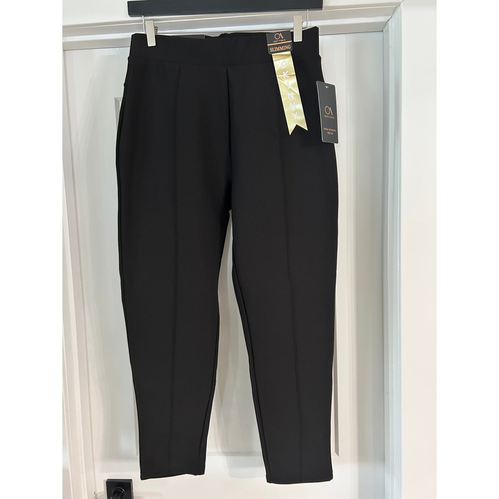 NEW Olive Avenue Black Slimming Skinny Pintuck Pants 1XL Capsule Professional